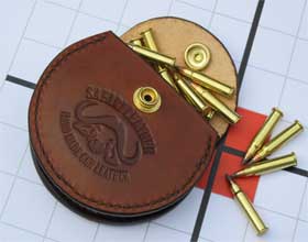 rimfire logo pouch leather shooting pouches